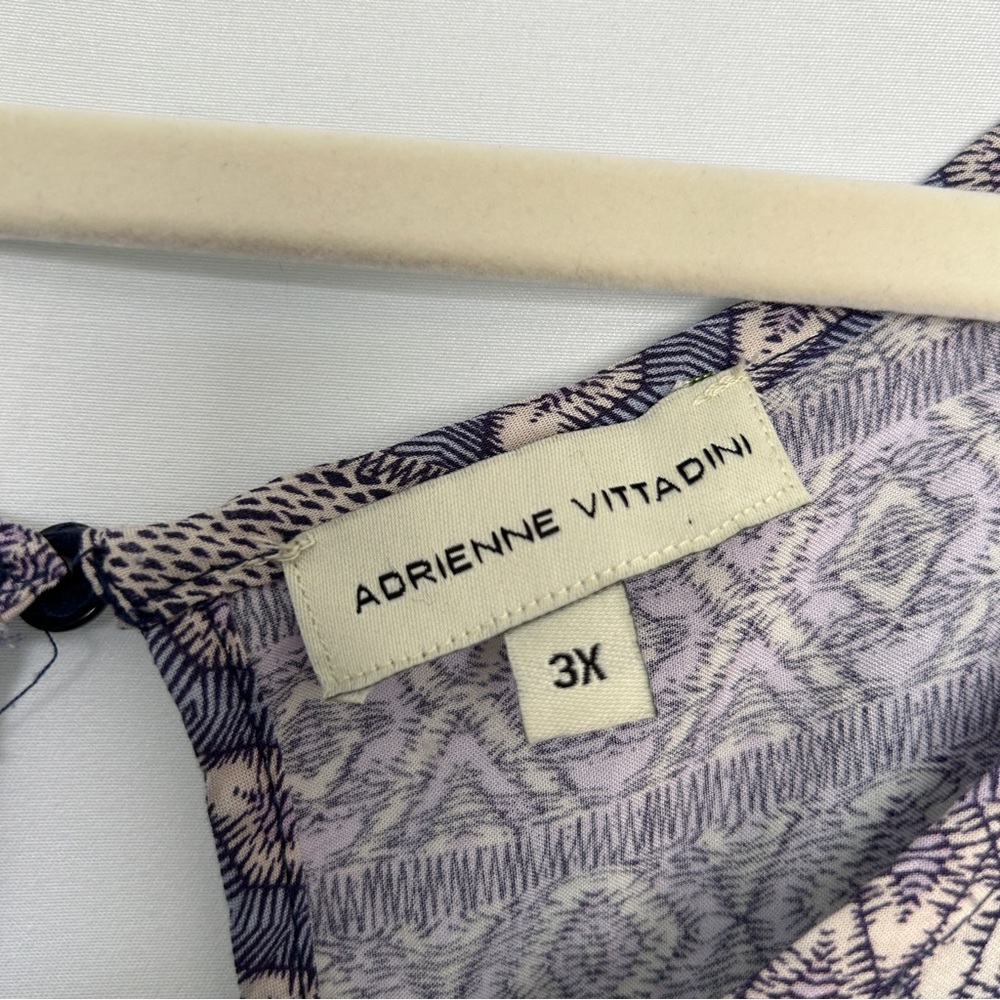 Adrienne‎ Vittadini Blue and Cream Boho patterned Top - Picture 2 of 5